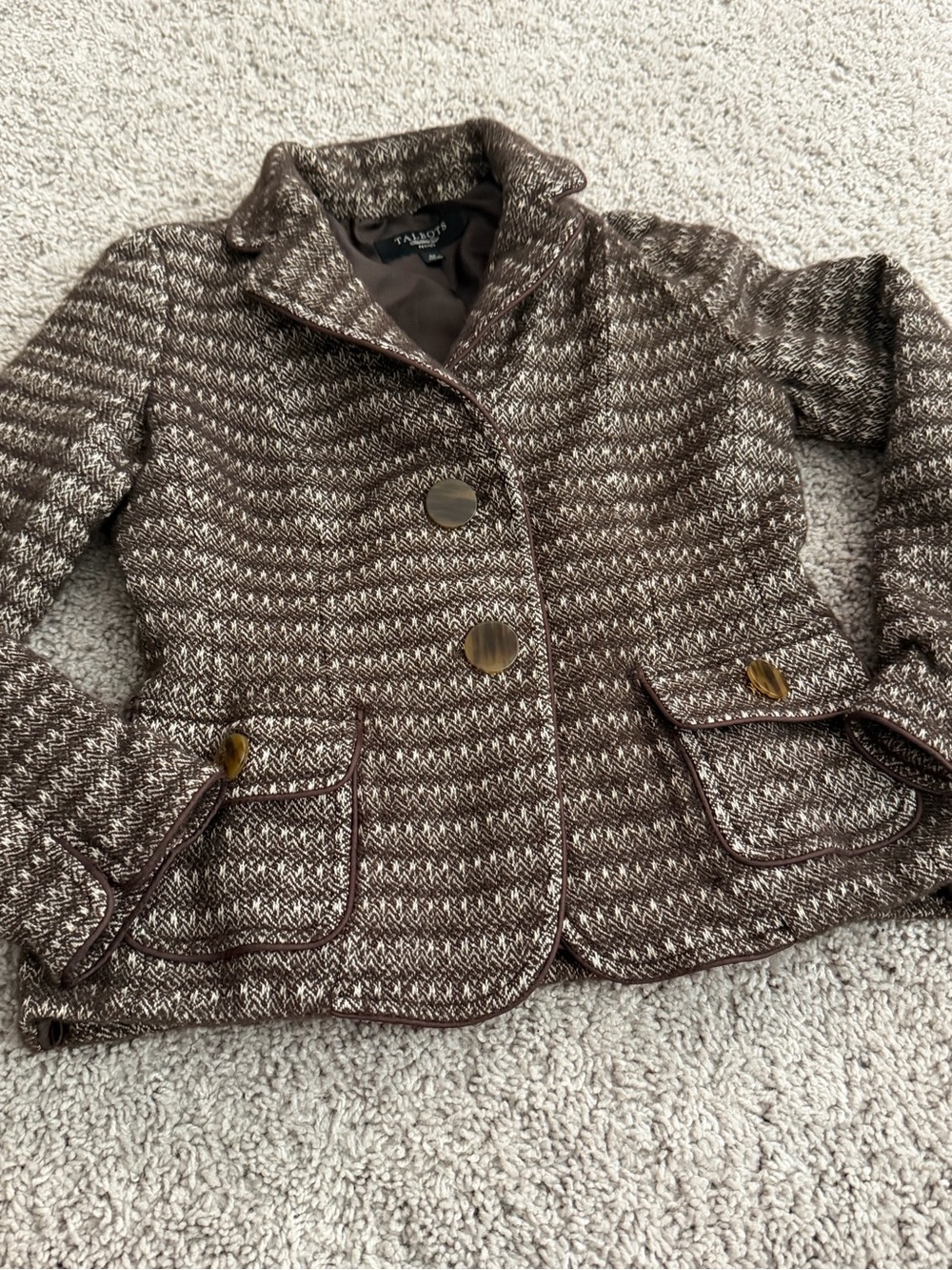 Talbots Brown Tweed Peacoat Jacket